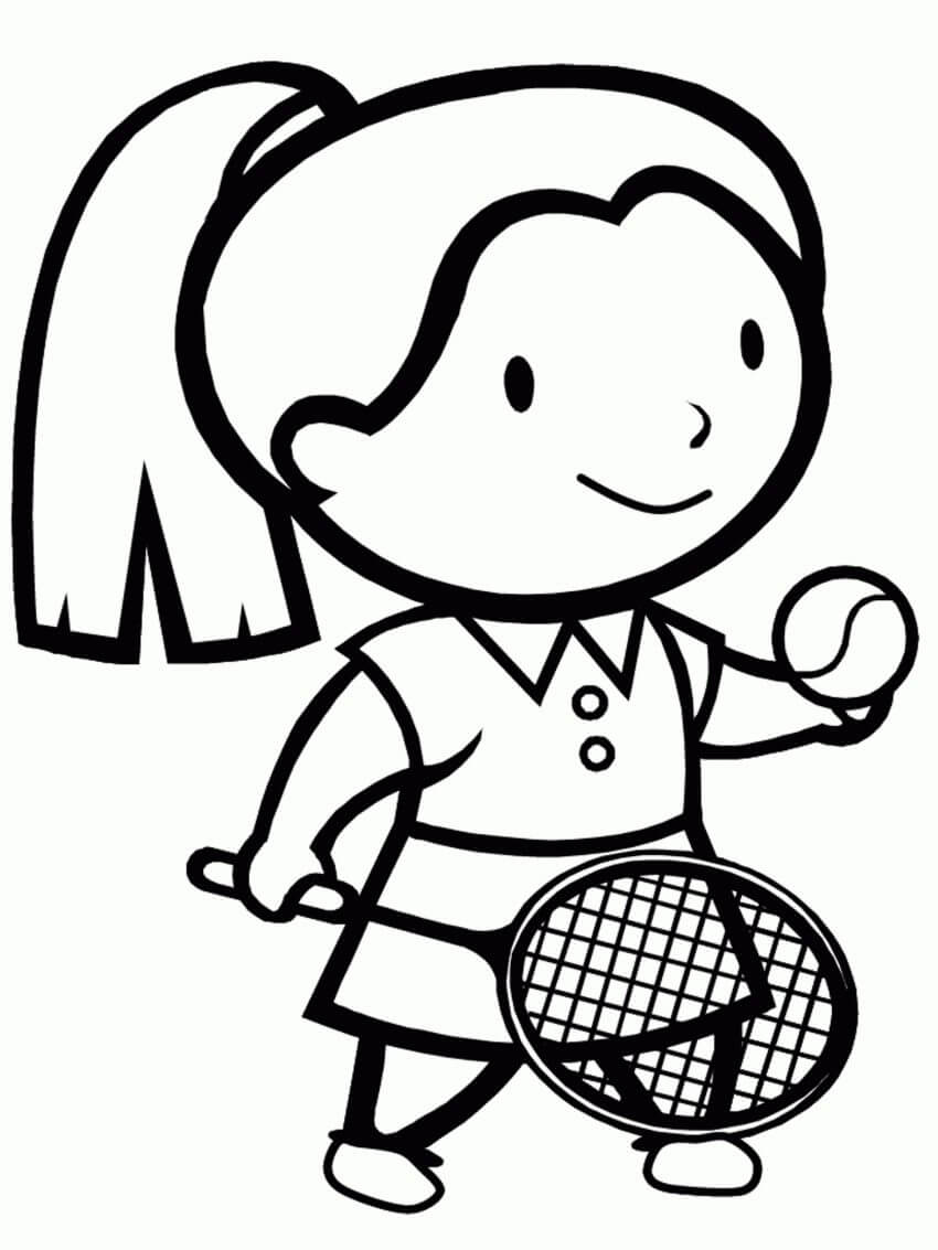Niña, jugar al Tenis
