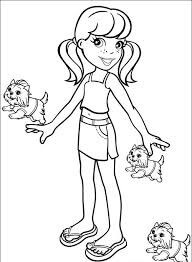 Niña y Tres Cachorros