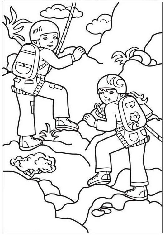 Niña y niño Montañismo