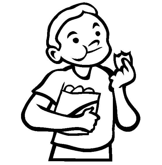 Niño Comiendo Papas Fritas