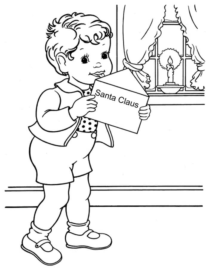 Niño Escribiendo una Carta para Santa Claus