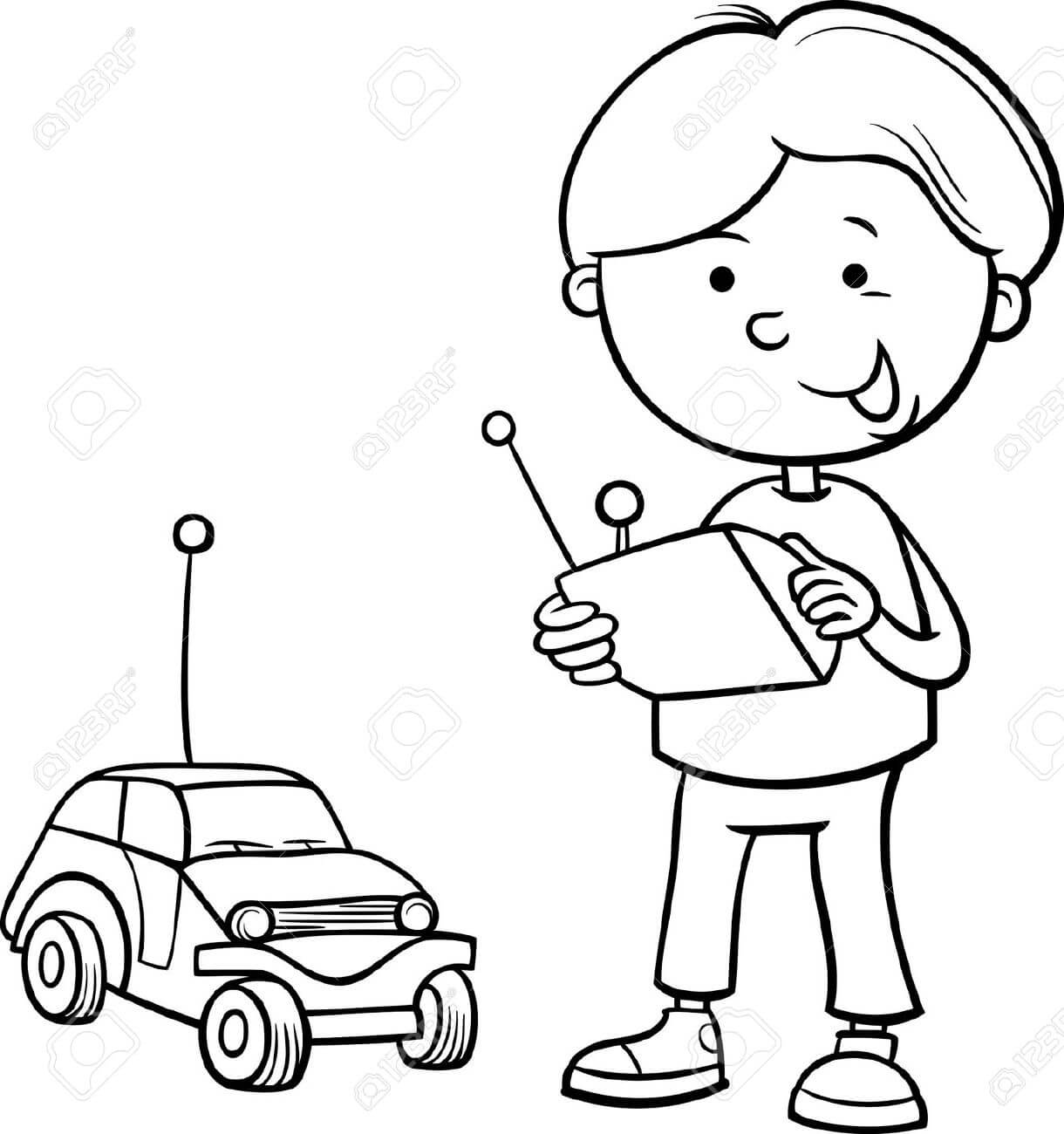 Niño Jugando Coche de Juguete