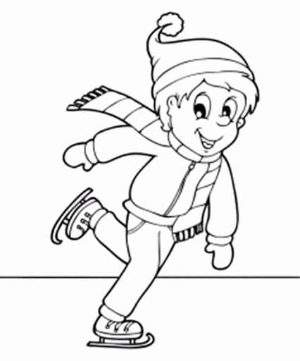 Niño Jugando Patinaje Sobre Hielo