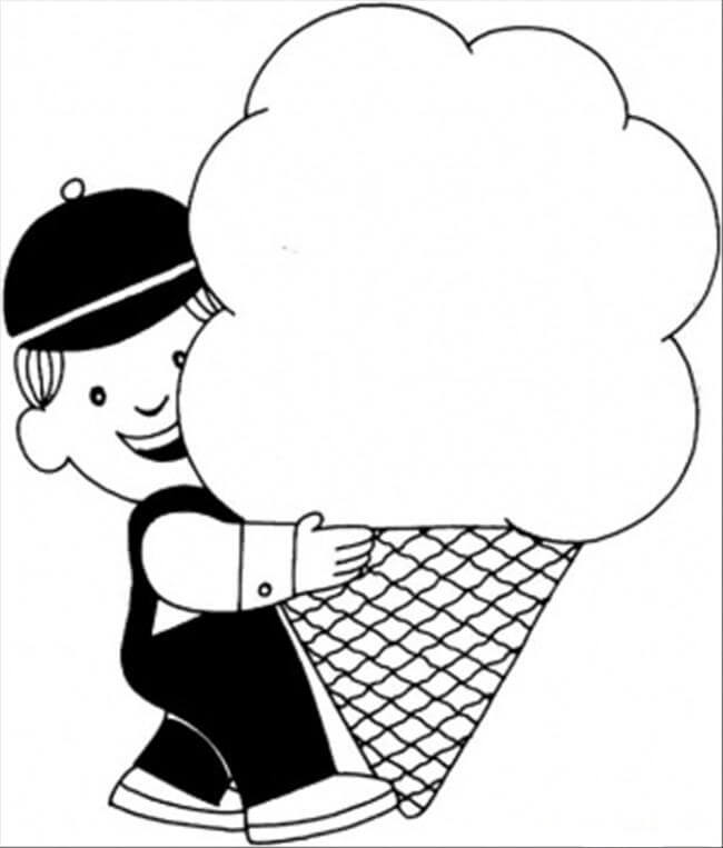 Niño Pequeño Tenencia Grande Helado