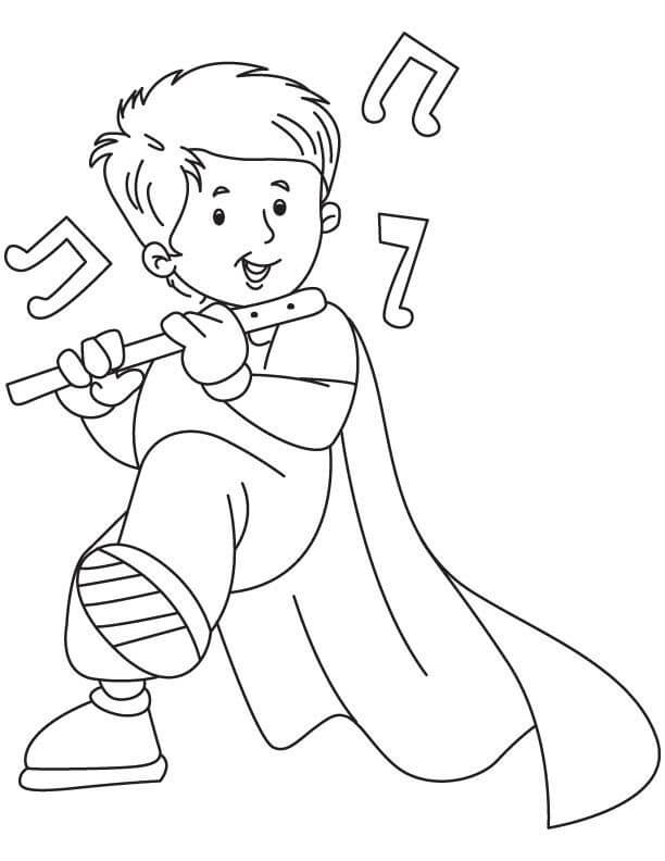 Niño Tocando la Flauta