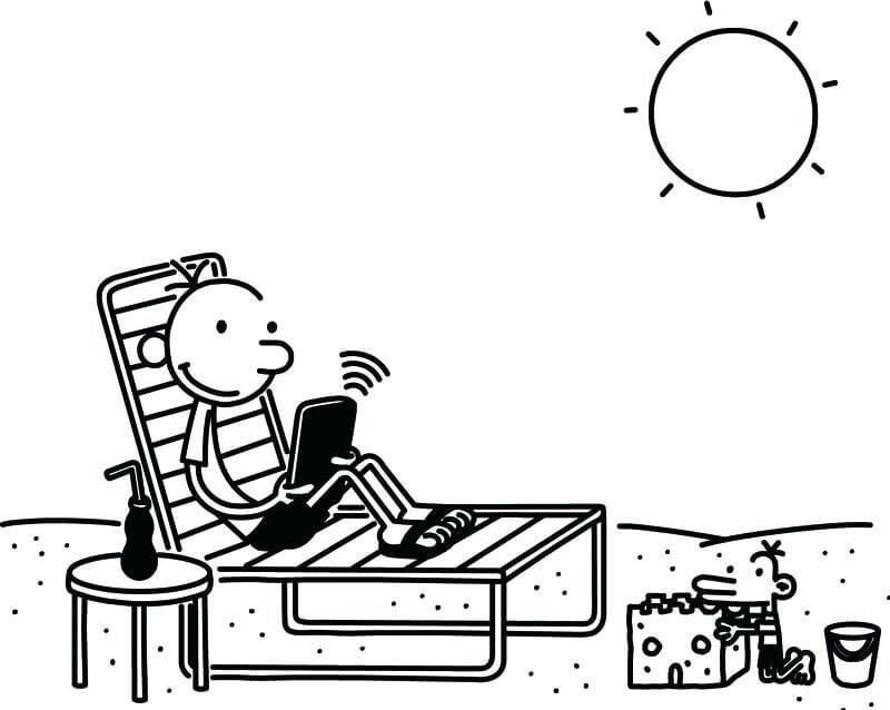 Niño Wimpy en la playa