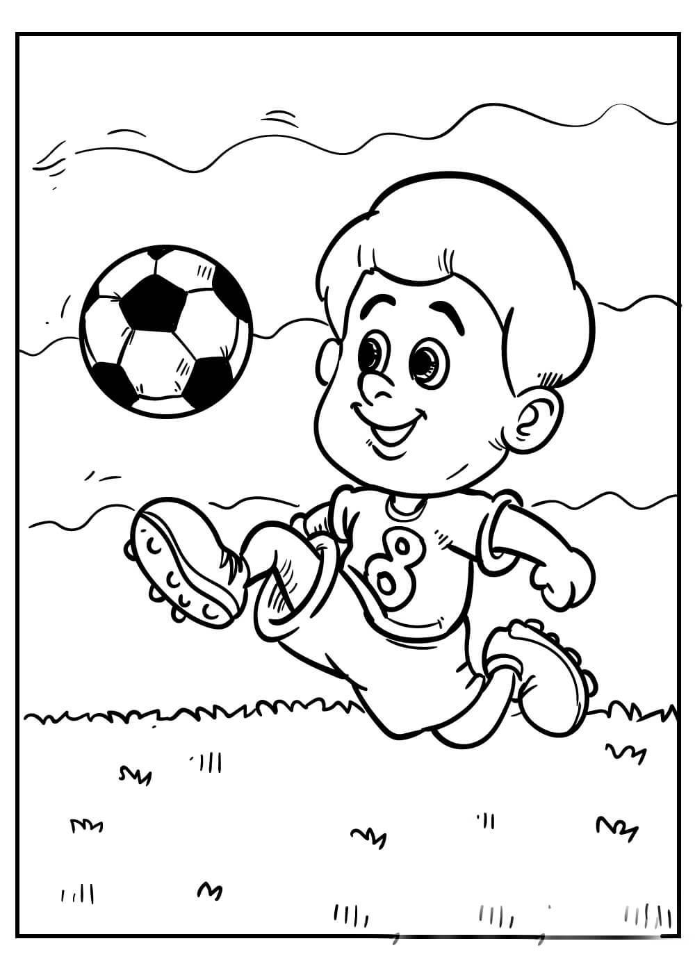 Niño, jugar al Fútbol