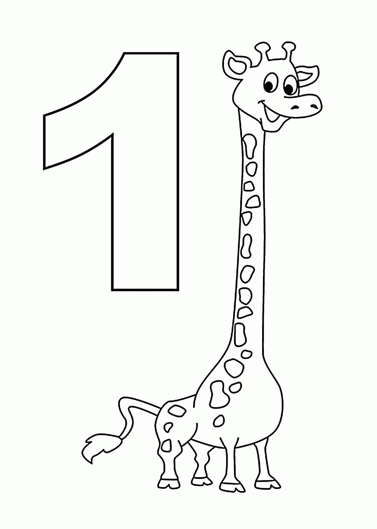 Número 1 y Jirafa