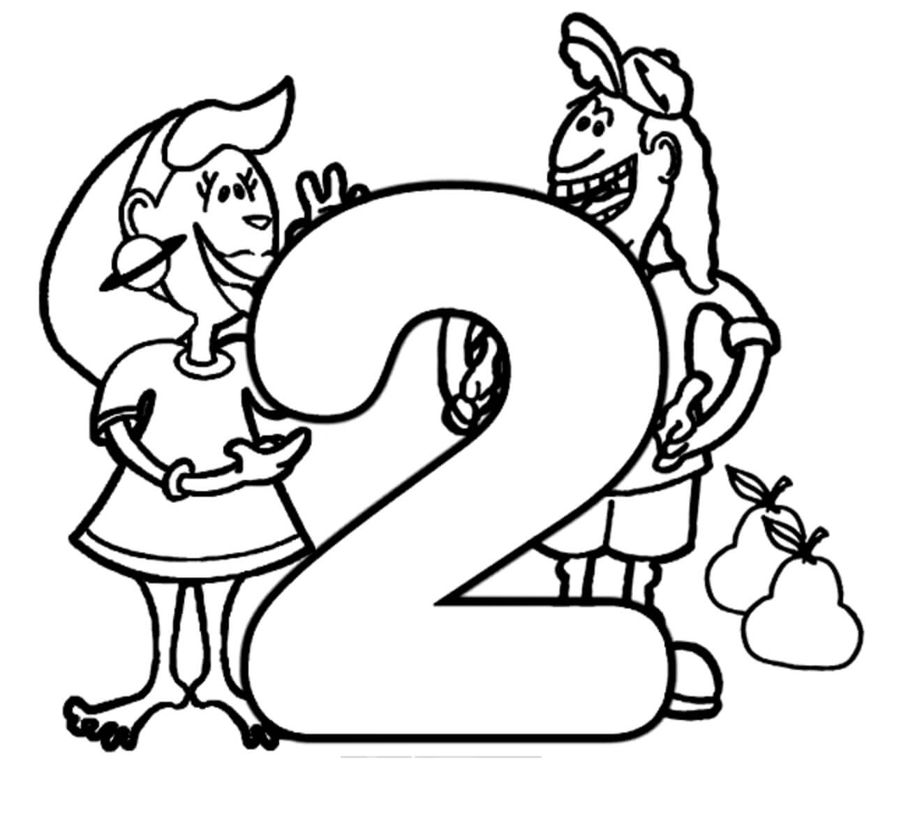 Número 2 y Dos Niñas