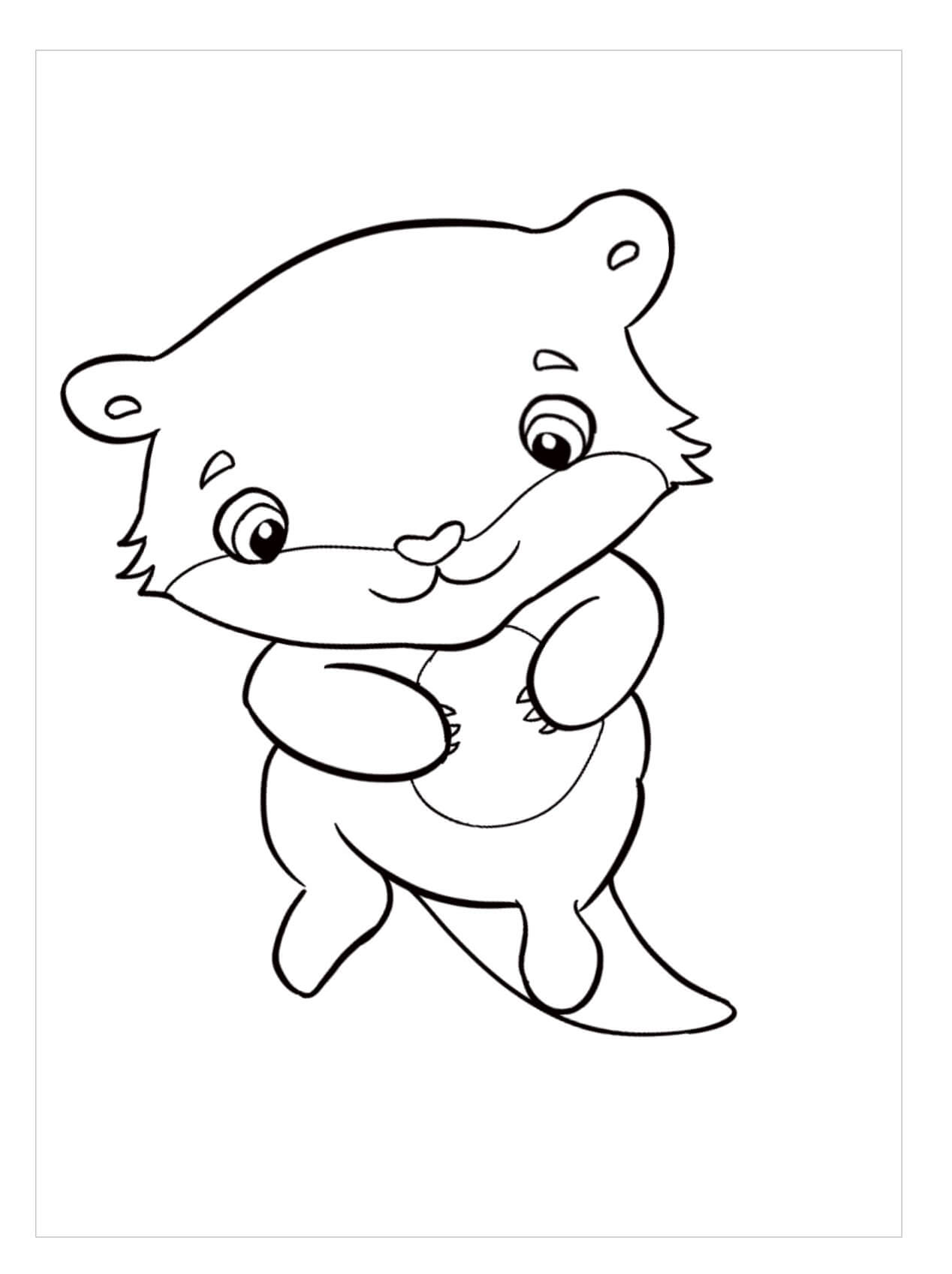 Nutria de mar de Dibujos Animados Lindo Bebé