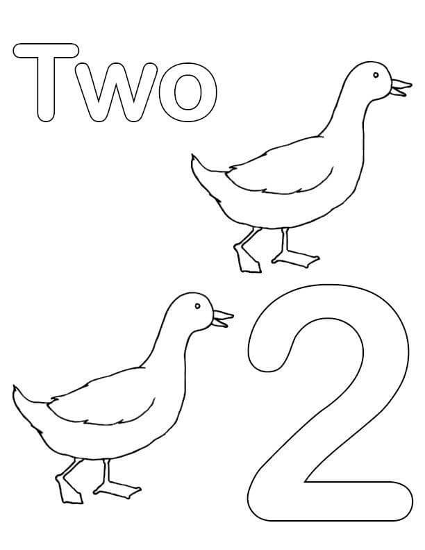Número 2 y dos Peces