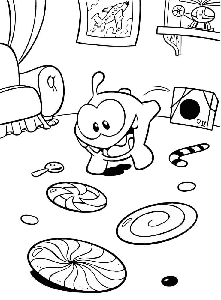 Om Nom Jugando con Caramelos