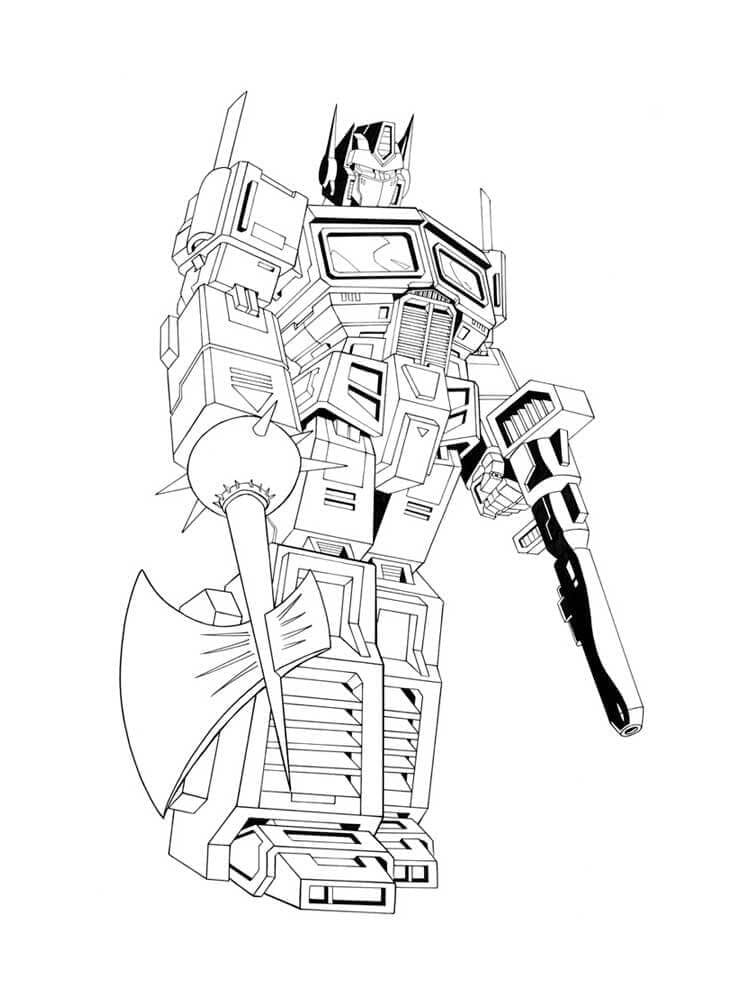 Optimus con Arma y Hacha