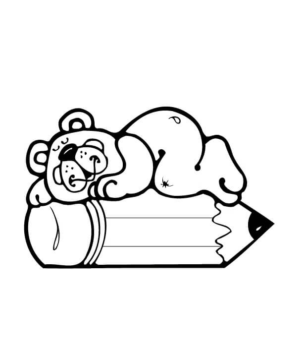 Oso Durmiendo en Lápiz