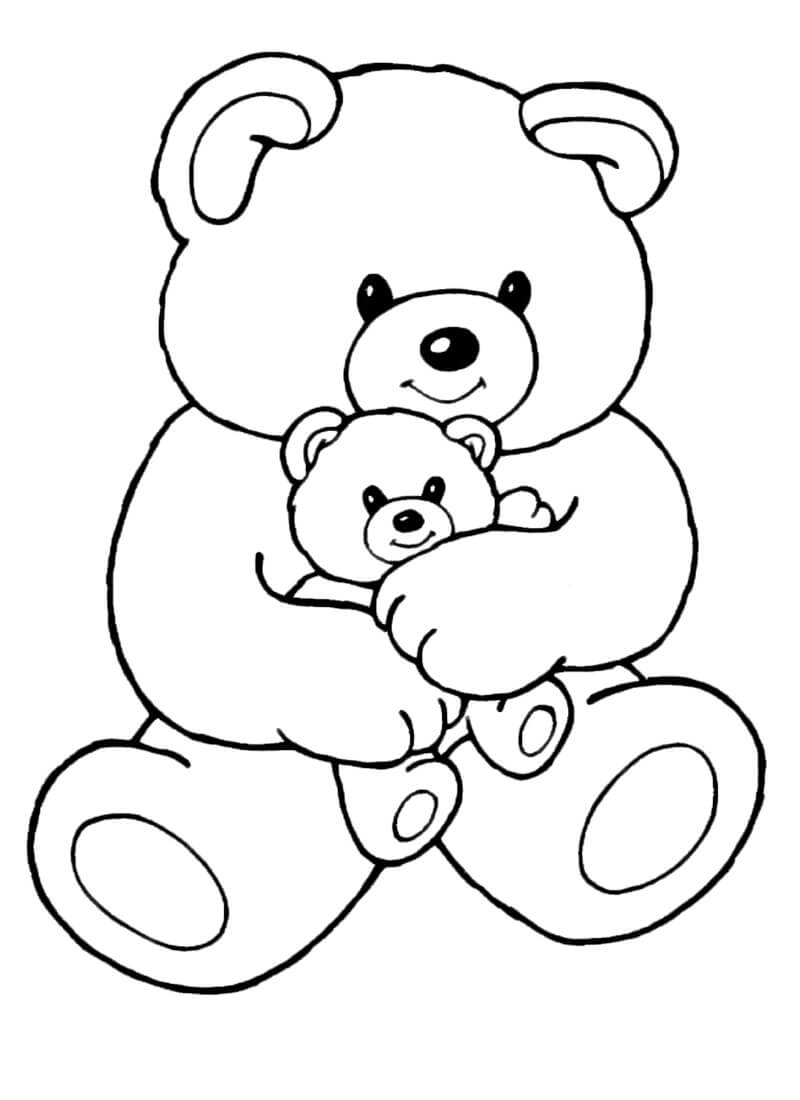Oso de Peluche Grande Abrazando un Osito de Peluche Pequeño