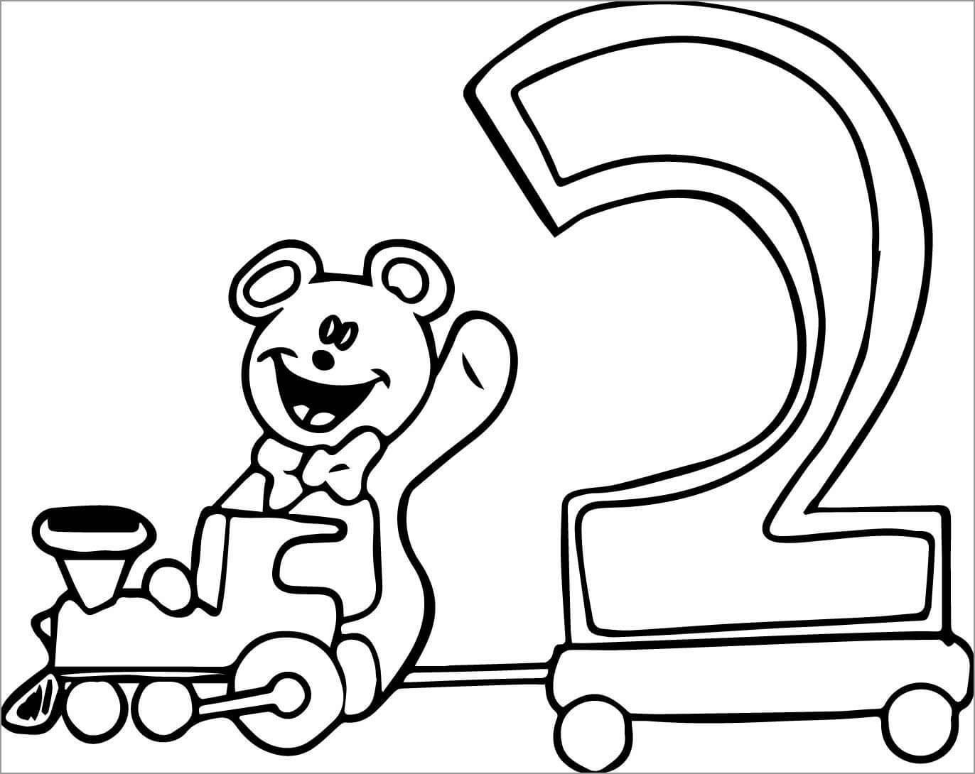 Oso de Peluche con Número 2