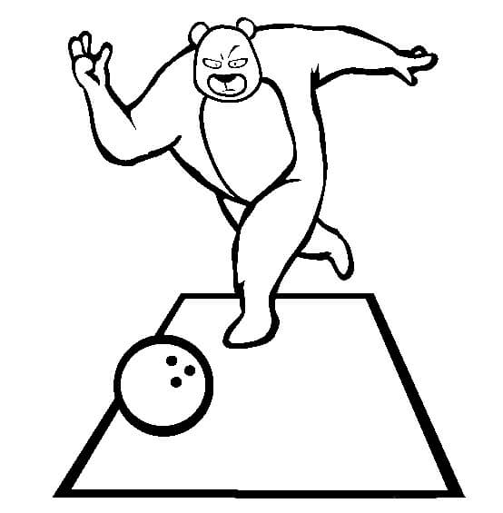 Oso jugando Bolos