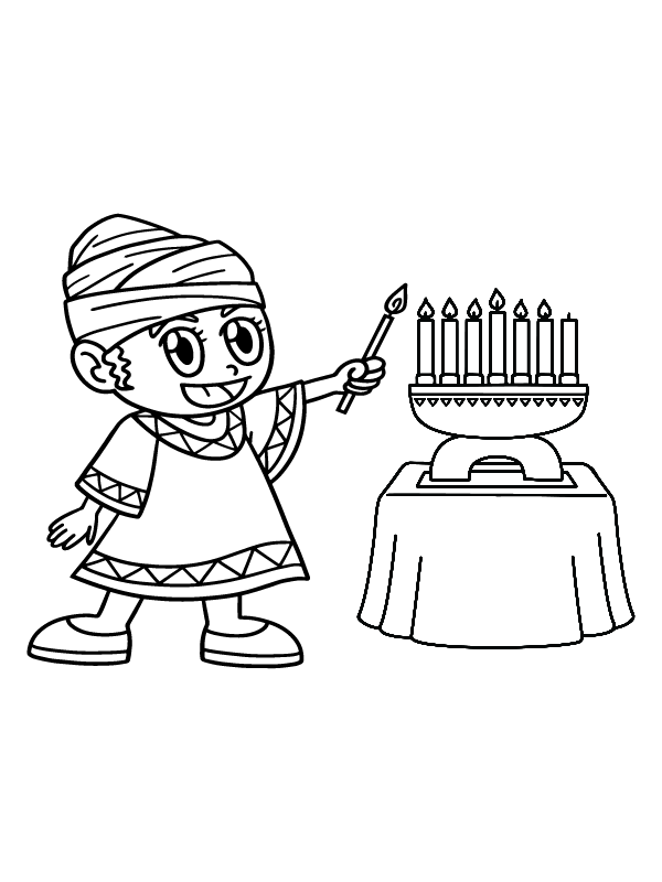 Página para Colorear de Encendido de Kwanzaa