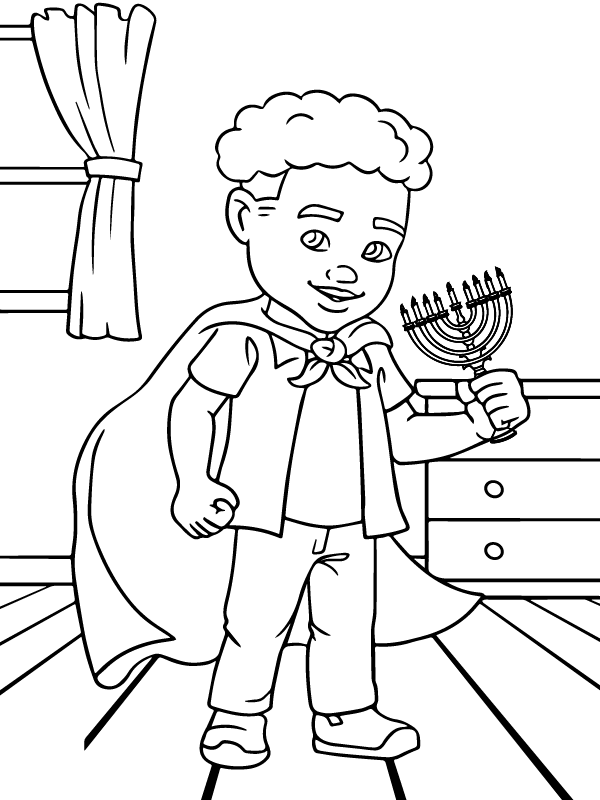 Página para Colorear de Kwanzaa en la mano de un niño