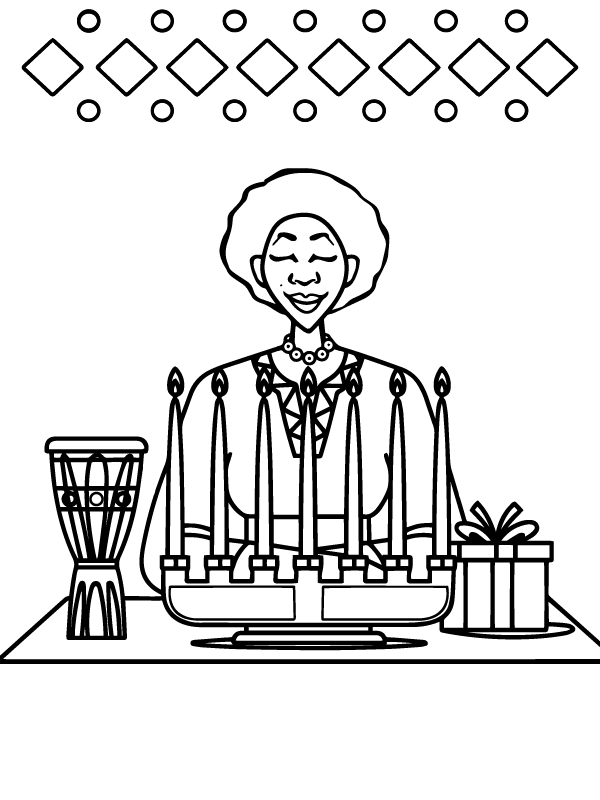 Página para Colorear de Meditación frente a Kwanzaa