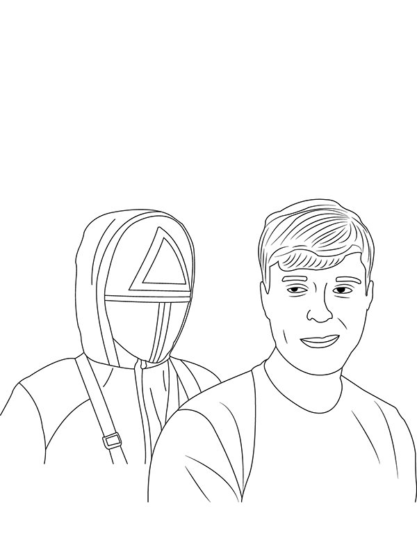 Mr. Beast y Traje de Squid Game