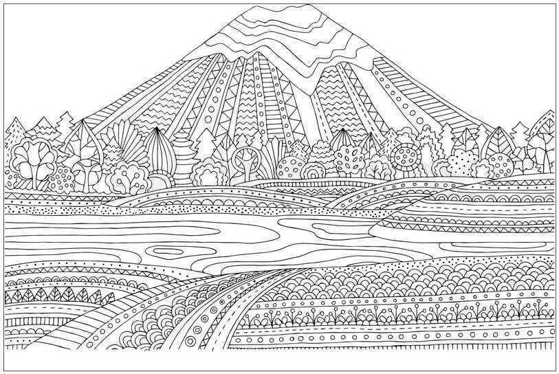 Paisaje de Mandala de Montaña