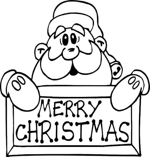 Papá Noel con Banner Feliz Navidad