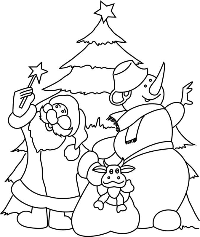 Papá Noel y Muñeco de Nieve