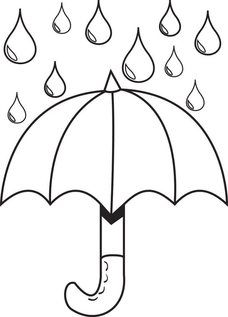 Paraguas con Gotas de Lluvia