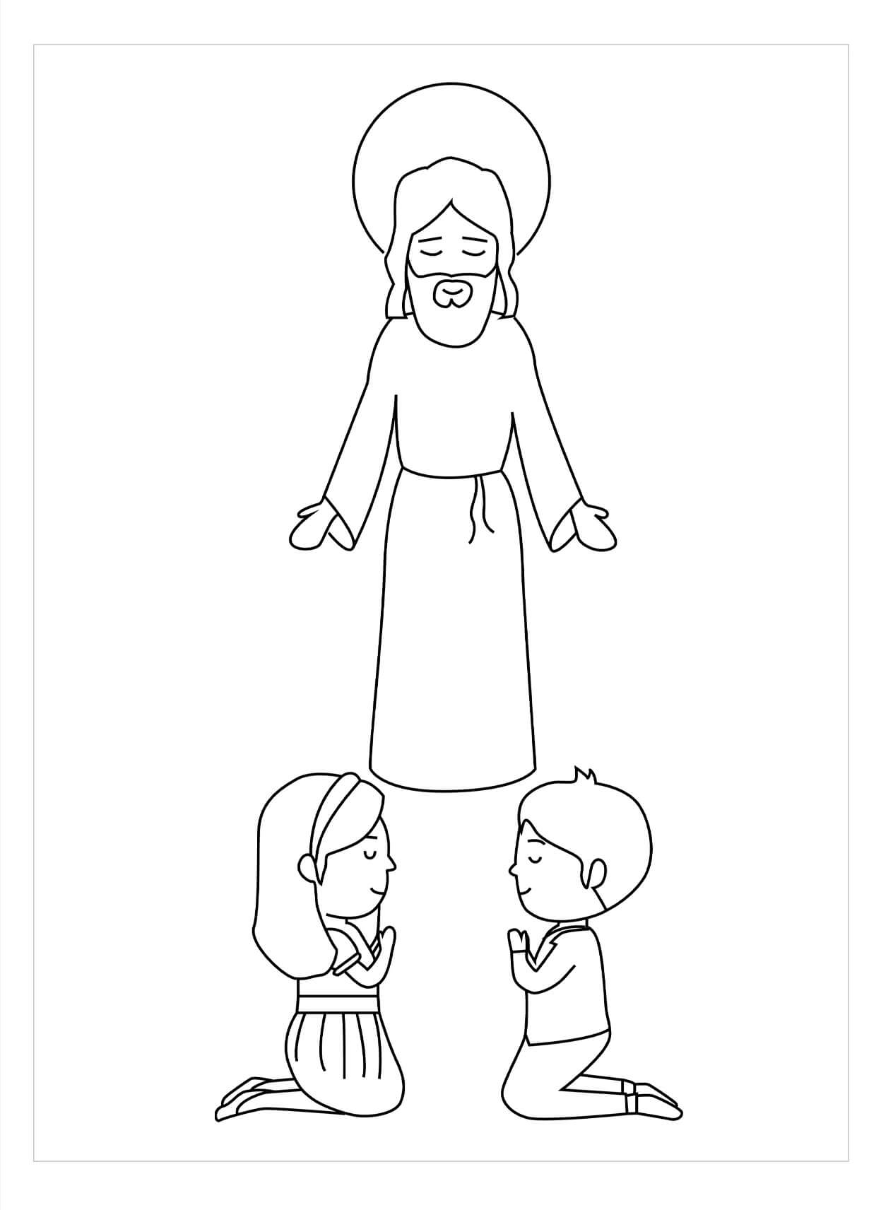 Pareja Rezando ante Jesús