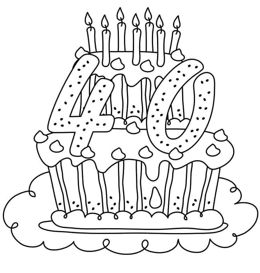 Pastel De Cumpleaños De 40 Años