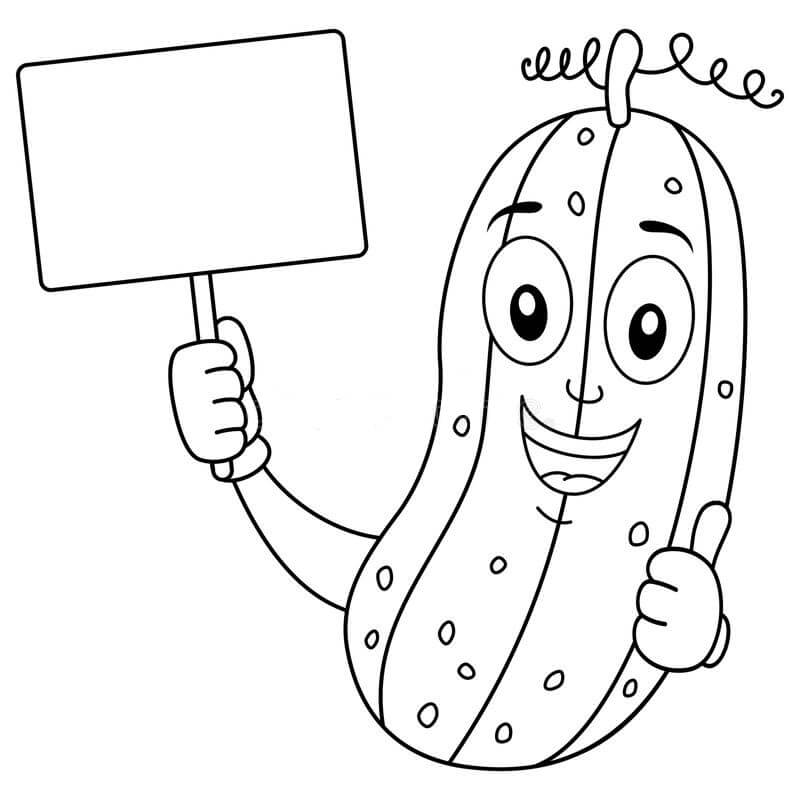 Pepino Sosteniendo una Pizarra