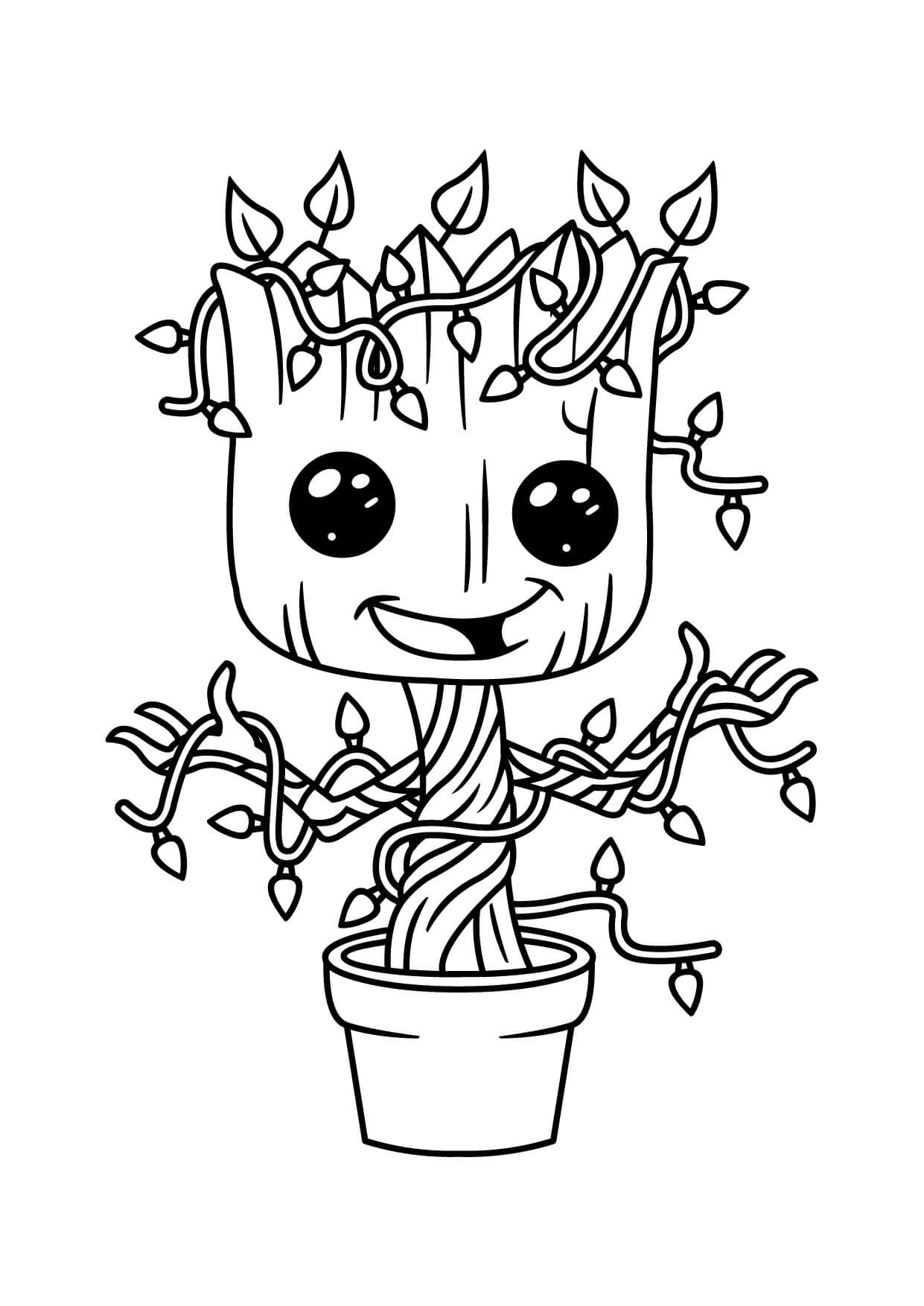 Pequeño Groot Divertido en Florero