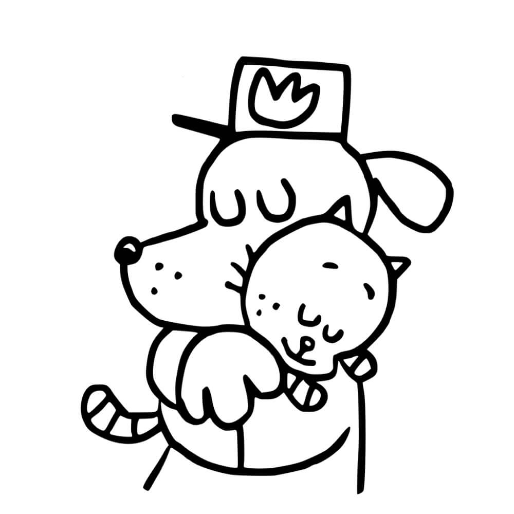 Perro, Hombre, Y, Gato, Niño