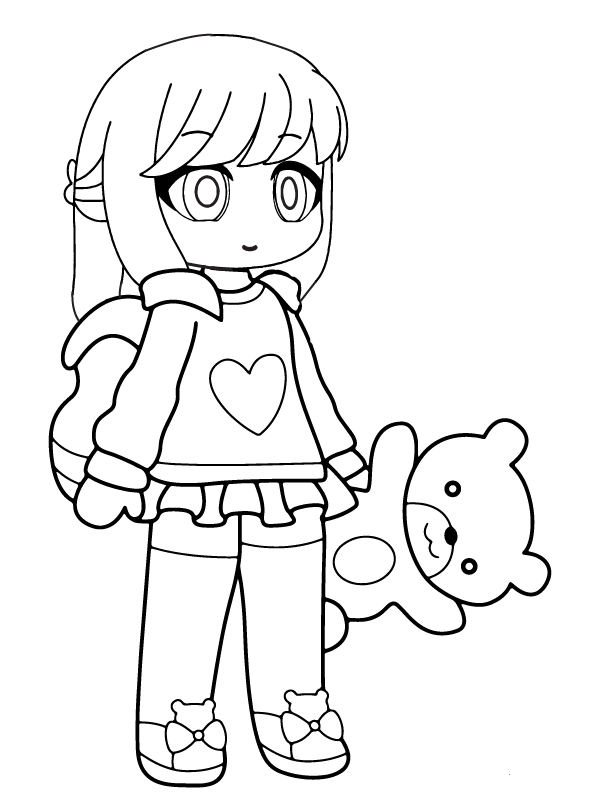 Personaje de Gacha Nox con Oso de Peluche
