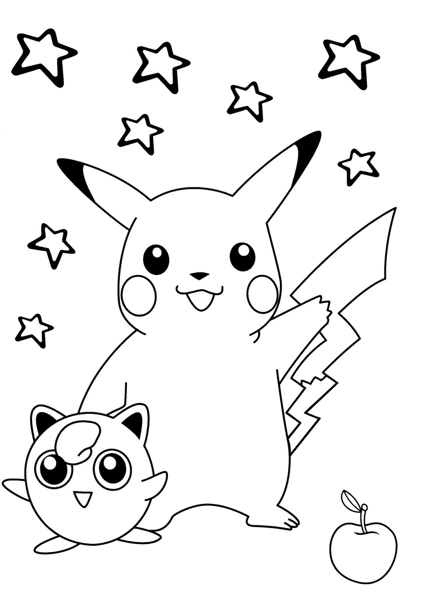 Pikachu Grande y Pequeño Jigglypuff