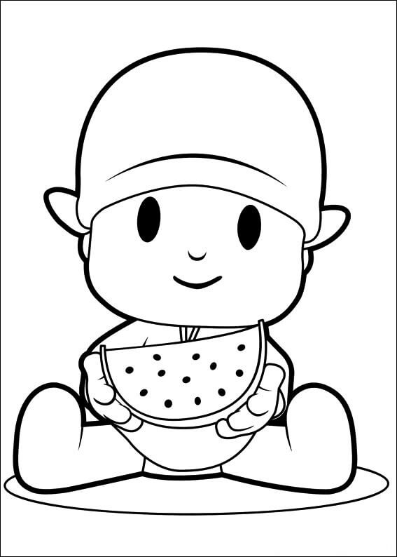 Pocoyo Eating Watermelon