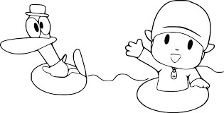 Pocoyo y Pato Nadando
