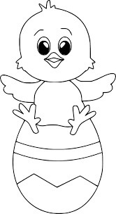 Pollito Sentado en Huevo de Pascua