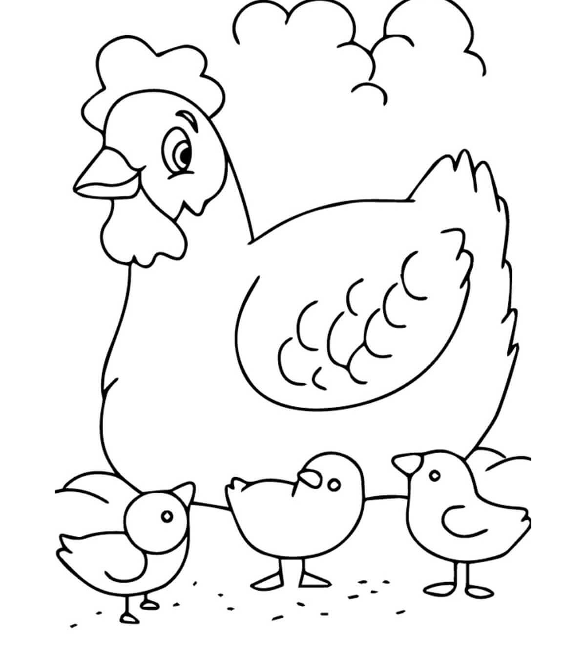 Pollo de la Familia en la Granja