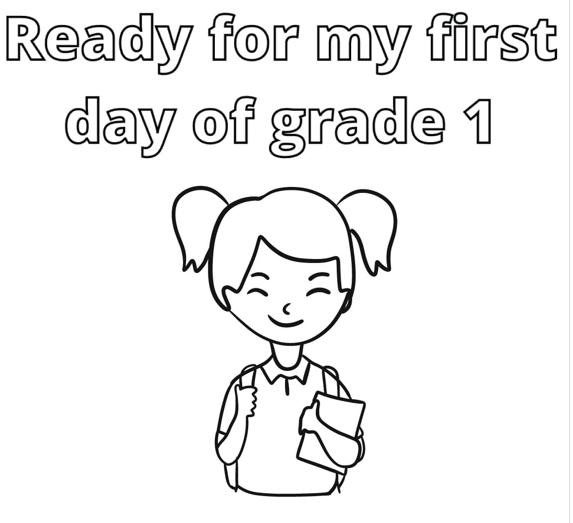 Primer Día de 1er Grado Página para Colorear