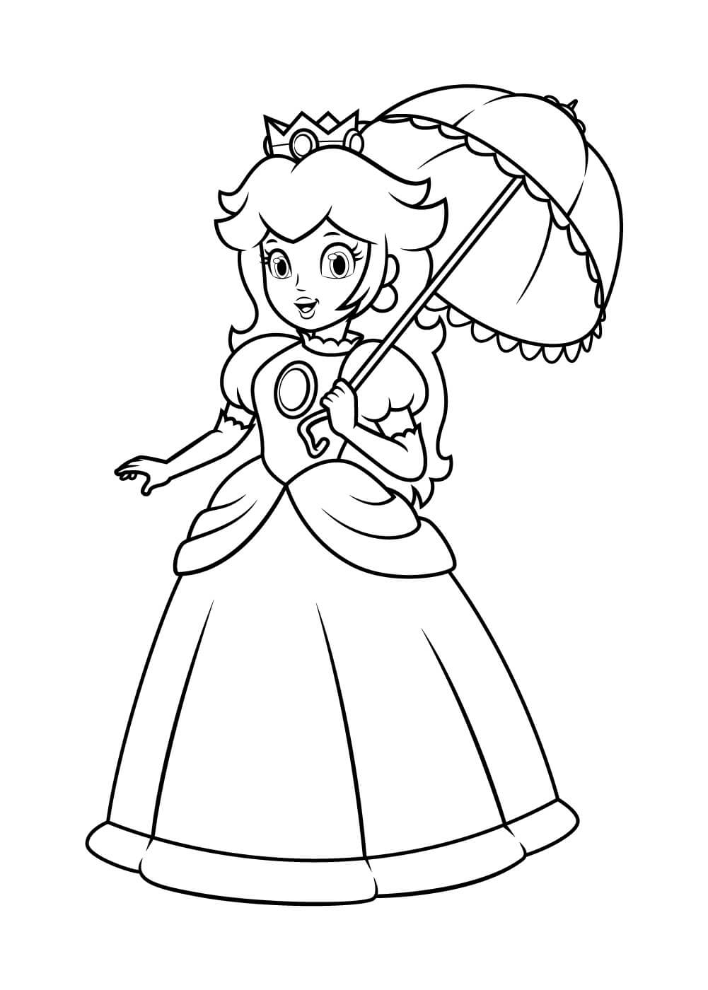 Princesa Peach con Paraguas