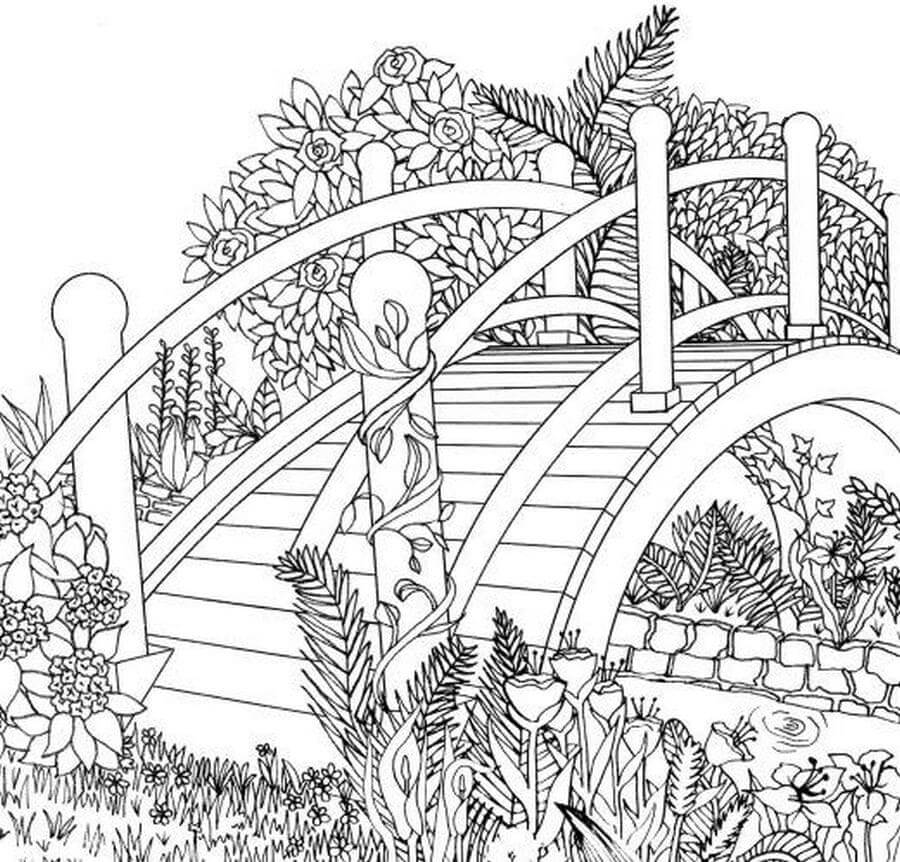 Puente con Hoja y Flor