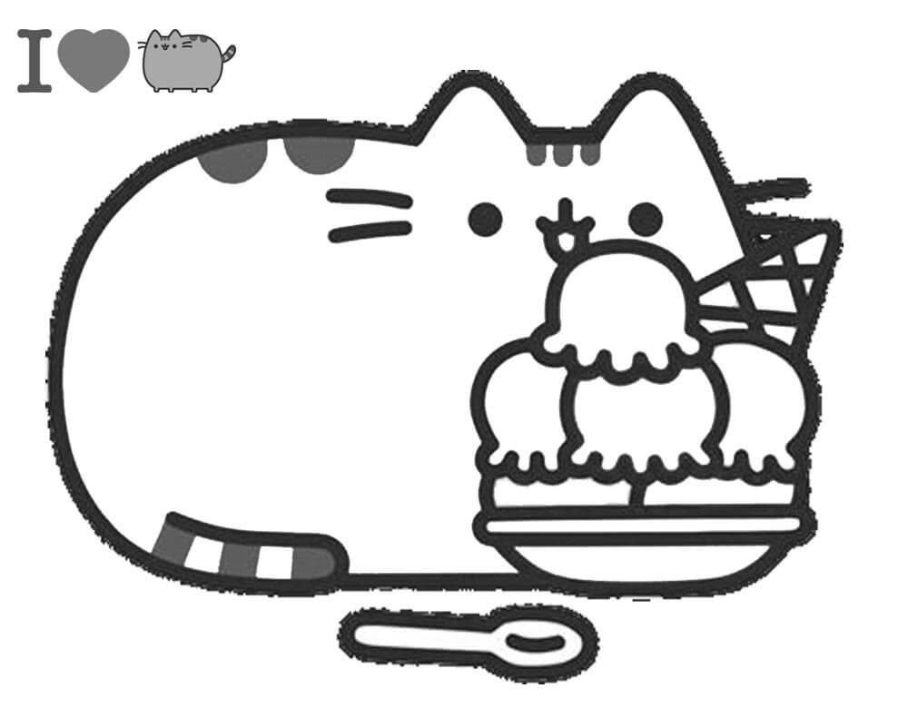 Pusheen Lindo con Helado