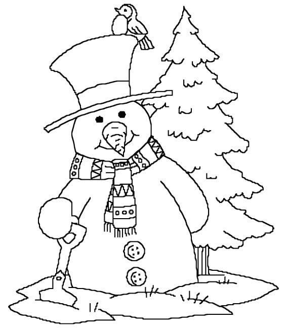 Pájaro en Muñeco de Nieve