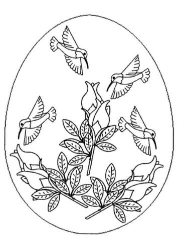 Pájaros y Flores Huevo de Pascua