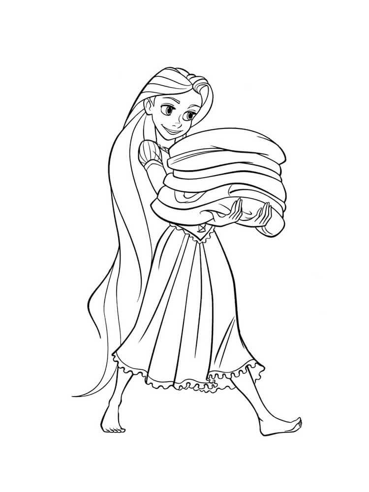 Rapunzel Sosteniendo la Ropa
