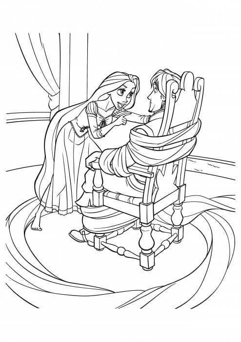 Rapunzel atado Flynnn