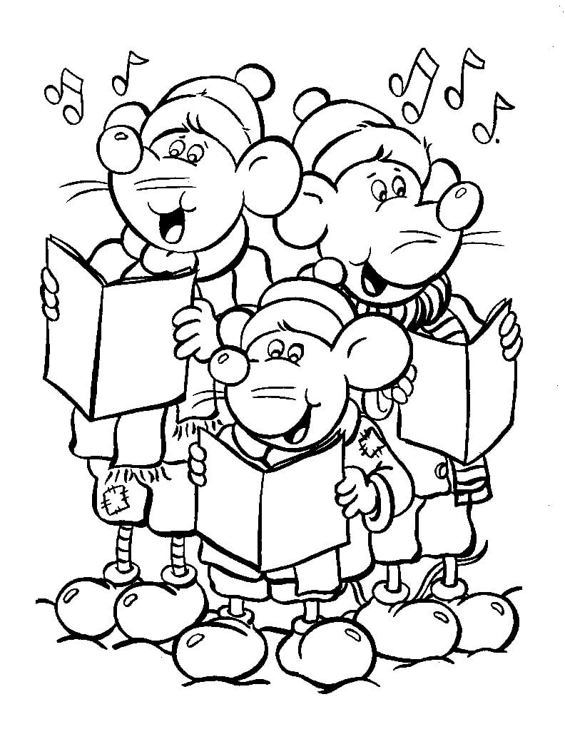 Ratones Cantando la Canción de Navidad