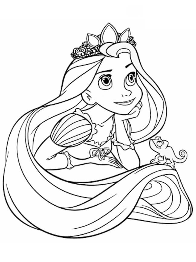 Retrato de Rapunzel con Gecko